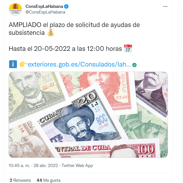 Anuncio del Consulado español.